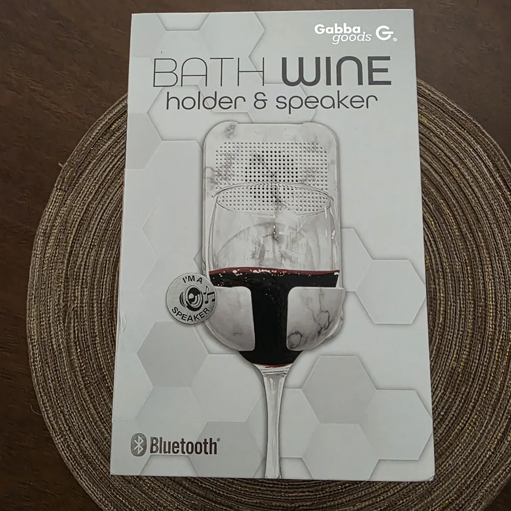 Bathtub Bluetooth Wine Holder & Speaker NEW NIB